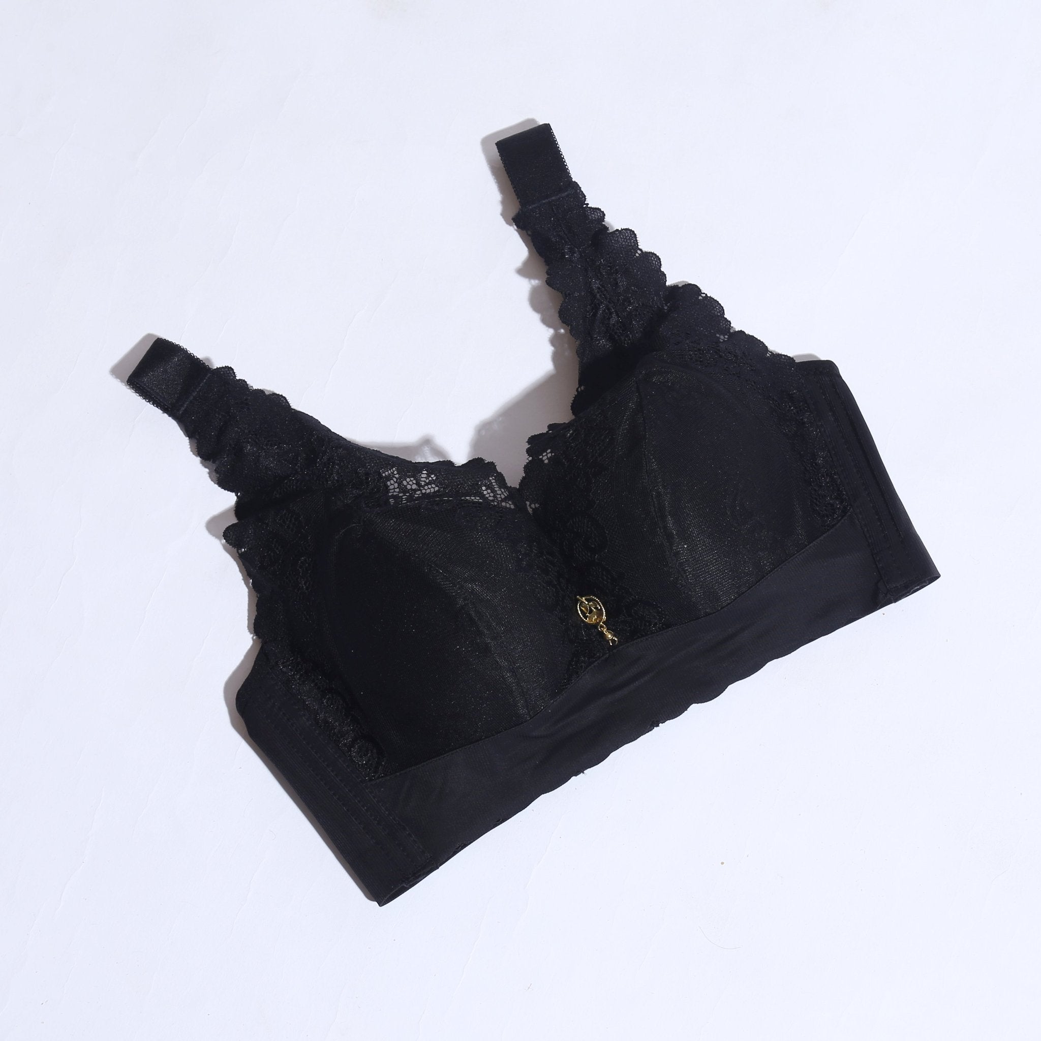FLORAL COTTON NET BRA WITH PENDANT