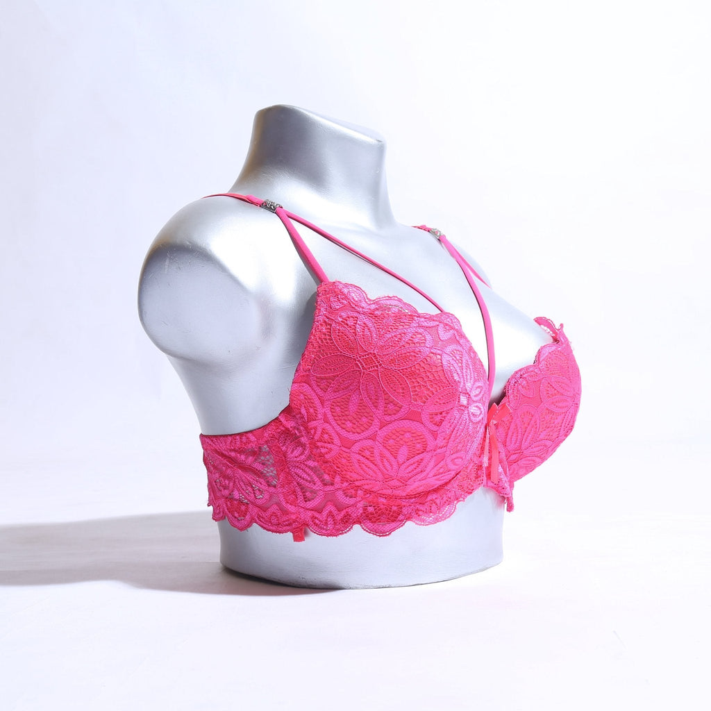 WOMEN LACE G-STRING PADDED BRA