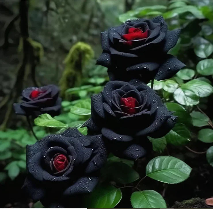 RARE BLACK RED ROSE FLOWER SEEDS